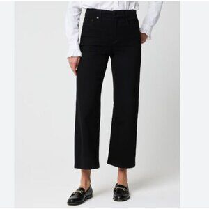 J Crew Factory Black Wide-leg Cropped Jean Women's sz 26 Stretch Classic